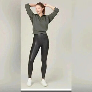Spanx Faux Leather Black Leggings Women’s Size S petite